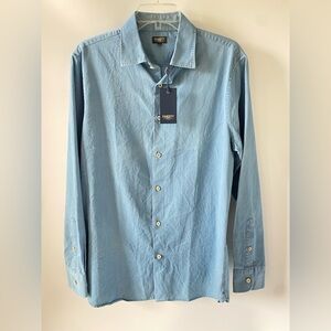 Faherty Reserve Chambray Shirt in Sea Wash Indigo SZ Med NWT